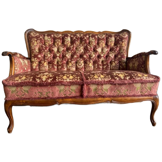 Vintage Roze Barok Tweezit / Sofa / Zetel 1