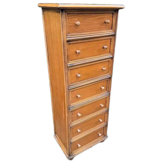 Vintage Tallboy Ladekast Met 7 Lades 1