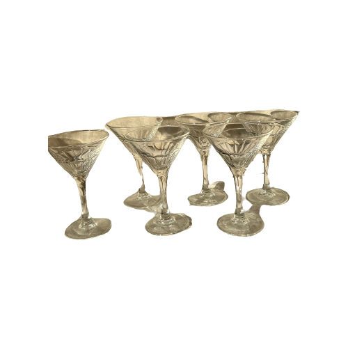 Feestelijke Luminarc (Martini) Glazen, Bloemvorm, Vintage