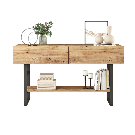 Evila | Originals Consoletafel Met Plank, Bruin 1