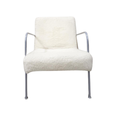 * Retro Fauteuil Met Teddy Stof Bekleed