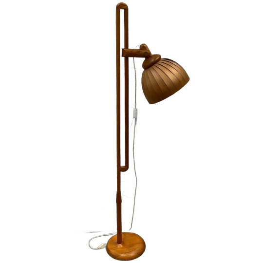 Midcentury Vloerlamp Hout Lamellen, Hans Agne Jakobsson 1