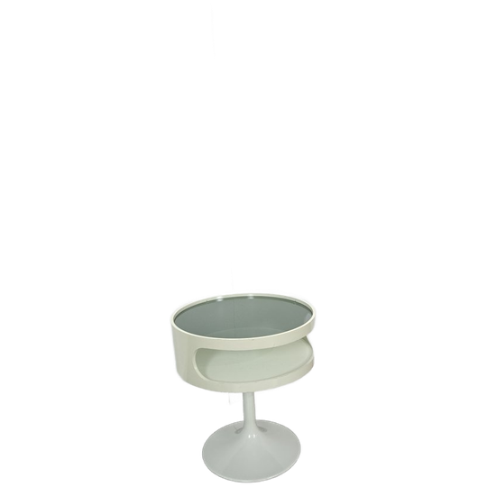 Space Age Design Tafel Opal Möbel Met Rookglazen Blad 1