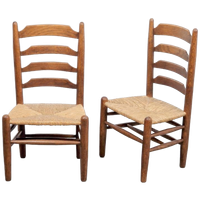 Set 2 Vintage Brutalist Charlotte Perriand Stoel Japandi '60
