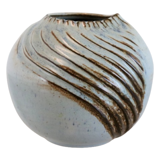 Vintage Keramieken Vaas Blauw 'hav' 1