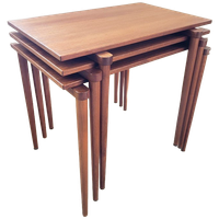 Vintage Teakhouten Nesting Tafel Set Van Opal 1960