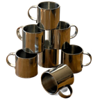 Vintage Stainless Steel Coffee Cups thumbnail 1