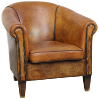 Schapenleren Clubfauteuil In Engelse Stijl Met Karakter En Een Prachtig Patina