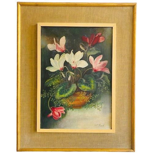 Vintage Bloemenschilderij Olieverf Schilderij Bloemen