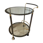Vintage Serveerwagen / Barcart Chroom Messing thumbnail 1