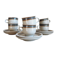 Vintage Colditz Aardewerk Servies – Set Van 6 Kop En Schotels