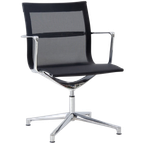Vergaderstoel Icf Una Chair, Zwart-Mesh, Voetkruis Onderstel thumbnail 1
