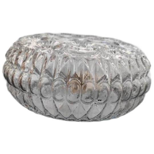 Vintage Plafondlamp Glas Rond Met Kleine Rondjes 1