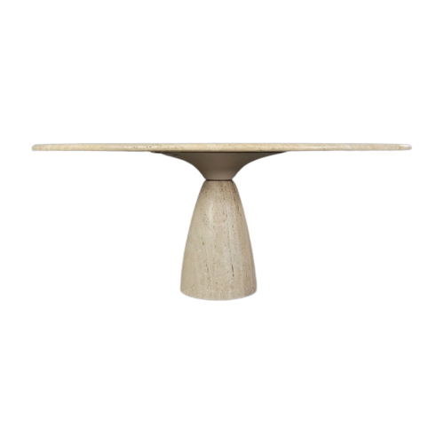 Travertine 'Finale' Oval Table By Peter Draenert, 1970S