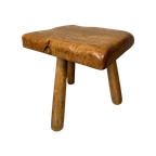 Vintage Eiken Kruk – Tripod thumbnail 1