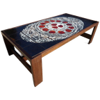 Midcentury Wenge Salontafel Met Tegels Van Belarti, België 1970S thumbnail 1