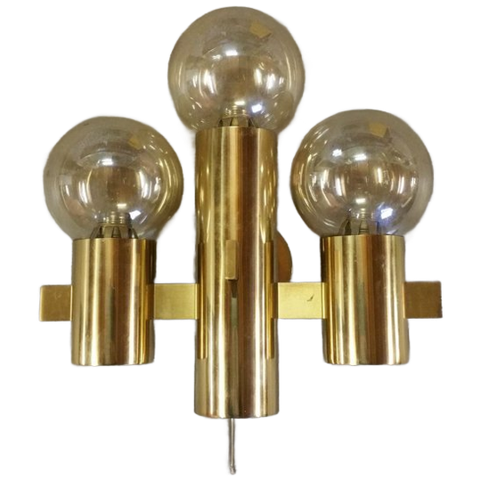 Hans-agne Jakobsson Vintage Messing Wandlamp Markaryd Zweden 70s 1