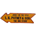 Lk Putney & Son Gestanst Tinnen Pijlbord "The Big Store" thumbnail 1