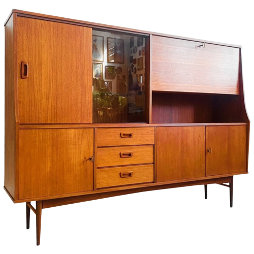 Deens Design Vintage Highboard Vitrinekast 1960’S