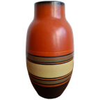 Vintage West Germany Vaas Oranje, Zwart thumbnail 1