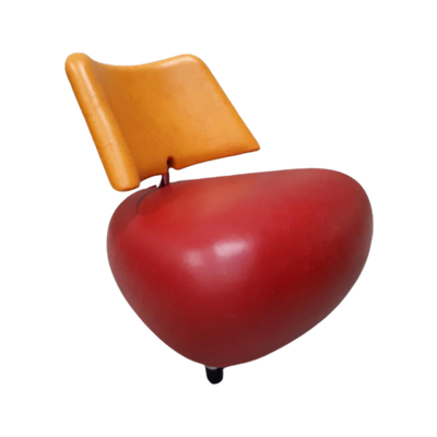 * Leolux Pallone Oranje Rode Design Fauteuil