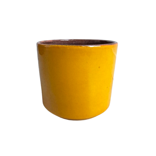 Vintage Okergele Keramiek Adco Bloempot 1