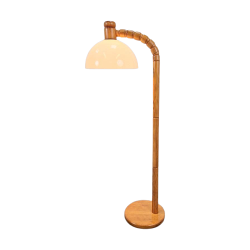 Vintage Steinhauer Scandinavisch Pin Hout Vloerlamp ’70 Lamp