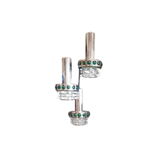 Dutch Design, Chrome And Glass Dragon Teeth Pendants Lamps 1