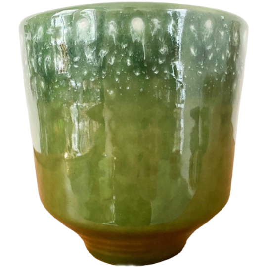 Groen Geglazuurde Bloempot Keramiek West Germany Stijl 1