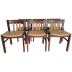 Set Van 6 Brutalist Eetkamerstoelen Wenge Vintage Design thumbnail 1