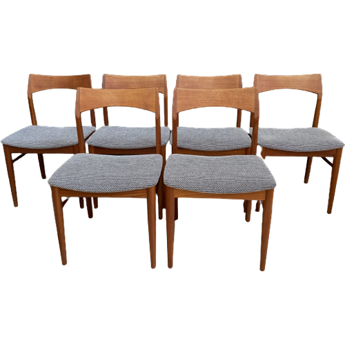 Set Of 6 Teak Dining Chairs By Henning Kjaernulf 1960S
