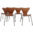 Chairs By Arne Jacobsen For Fritz Hansen Set Of 4, 1960s thumbnail 1