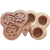 Houtsnijwerk Kruidendoosje India Klavervorm 3 Vakjes