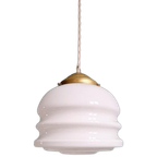 Art Deco Hanglamp In Wit Opaline Glas, 1920-30 thumbnail 1