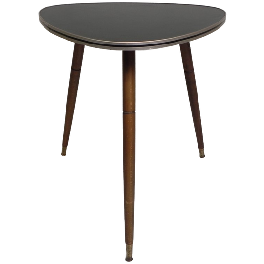 Driehoekige Vintage Bijzettafel, Salontafel Op Drie Poten 1