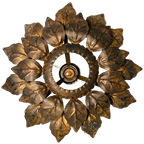 Verguld Metalen Florale Wandlamp Jaren 60 thumbnail 1