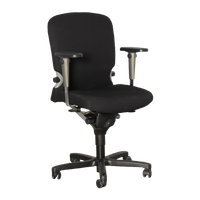 Comforto 77 Bureaustoel, Zwart, 4D Armleggers, Tempur Zitting, Ronde Rug, Opnieuw Gestoffeerd