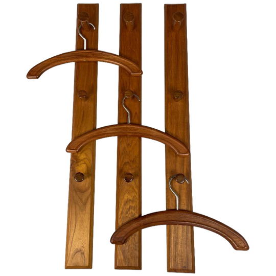 Vintage Teakhouten Wandkapstok Met Hangers, Aksel Kjersgaard Voor Odder Mobler, Denemarken 1960's 1