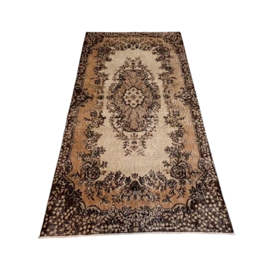 Bruin En Roze Vintage Yuruk Vloerkleed 112 X 207 Cm 1