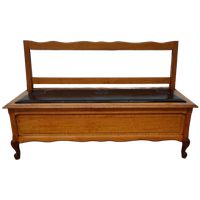 Vintage Franse Houten Klep Bank Halbank Eetkamerbank 109