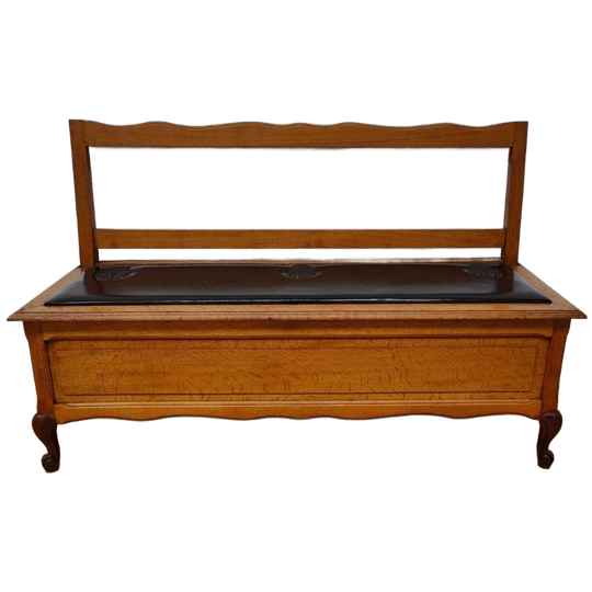 Vintage Franse Houten Klep Bank Halbank Eetkamerbank 109 1