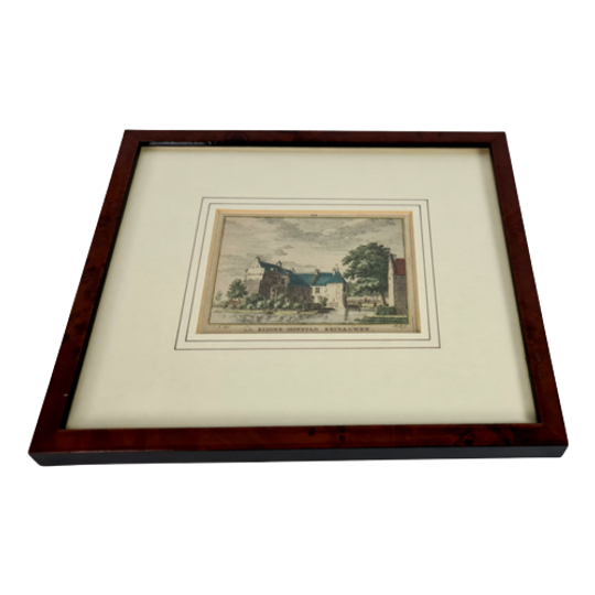 Jan De Beijer - Kopergravure Hendrik Spilman - De Ridder - Hofstad Reinauwen - Hand Ingekleurde G 1