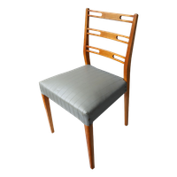 Deense Vintage Farstrup Stoelin Teakhout Met Skai