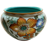 Antieke Gouds Plateel Bloem/sierpot