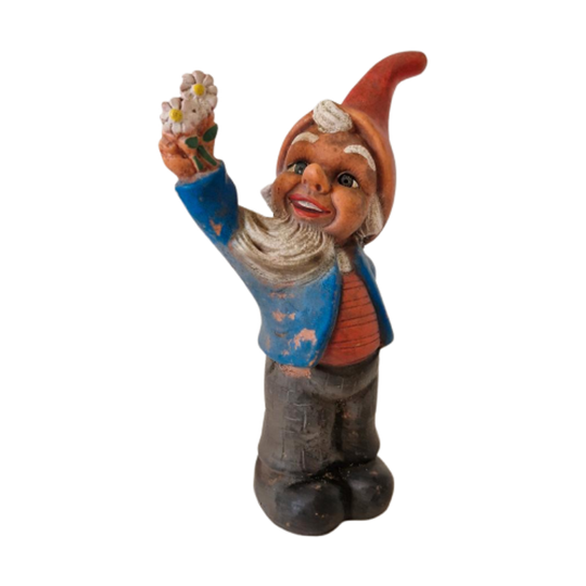 Vintage Tuinkabouter Kabouter Beeldje Rubber Beeld 1