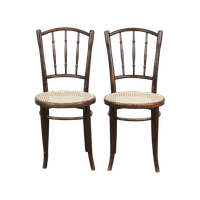 Set Van 2 Originele Vintage Thonet Bistro Design Stoelen