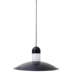 Vintage Ufo Hanglamp Glasshütte Limburg Metaal En Opaal Glas thumbnail 1