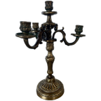 Vintage Koperen Of Bronzen Kandelaar Met 4 Armen thumbnail 1
