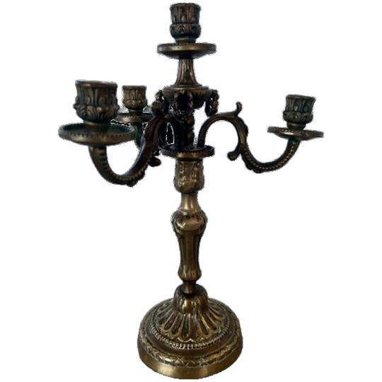 Vintage Koperen Of Bronzen Kandelaar Met 4 Armen 1
