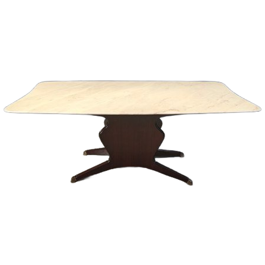 Mid Century Rosewood And Marble Dining Table By Osvaldo Borsani, 1950s 1